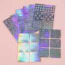 24 Sheets Nail Hollow Irregular Grid Stencil | Reusable Manicure Stickers Stamping Template | Nail Art Tools | Colorful Stylish And Popular