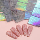 24 Sheets Nail Hollow Irregular Grid Stencil | Reusable Manicure Stickers Stamping Template | Nail Art Tools | Colorful Stylish And Popular