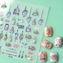 Flower Basket And Arrows 5D Nail Stickers Decoration Adhesive Nail Accessories