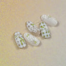 5D Flowers Nail Art Stickers | Self-Adhesive Nail Decals Relief Holographic Nail Manicure Decoration For Women Girls | White