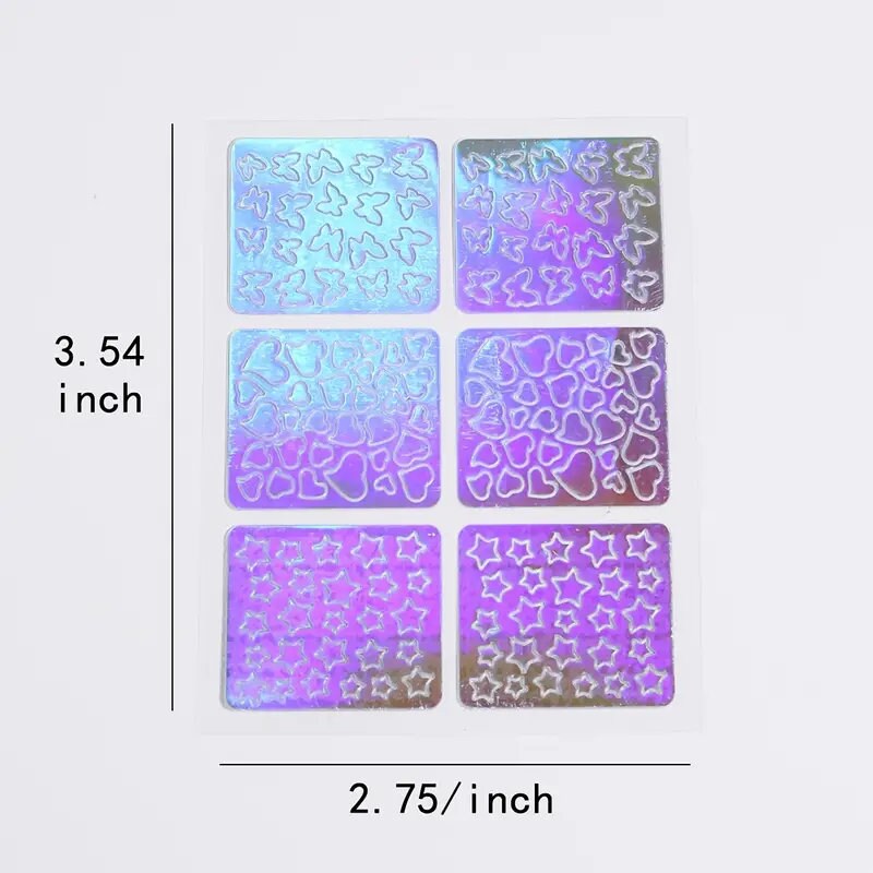 24 Sheets Nail Hollow Irregular Grid Stencil | Reusable Manicure Stickers Stamping Template | Nail Art Tools | Colorful Stylish And Popular