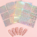 24 Sheets Nail Hollow Irregular Grid Stencil | Reusable Manicure Stickers Stamping Template | Nail Art Tools | Colorful Stylish And Popular