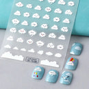 Cuet Cartoon Cloud Sticker 5D Cloud Expression Happy Face Nail Sticker | Art Decoration Nails Manicure Decor
