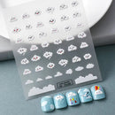 Cuet Cartoon Cloud Sticker 5D Cloud Expression Happy Face Nail Sticker | Art Decoration Nails Manicure Decor