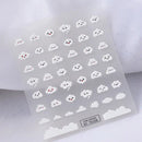 Cuet Cartoon Cloud Sticker 5D Cloud Expression Happy Face Nail Sticker | Art Decoration Nails Manicure Decor