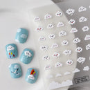 Cuet Cartoon Cloud Sticker 5D Cloud Expression Happy Face Nail Sticker | Art Decoration Nails Manicure Decor
