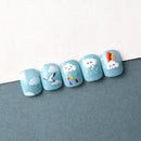 Cuet Cartoon Cloud Sticker 5D Cloud Expression Happy Face Nail Sticker | Art Decoration Nails Manicure Decor