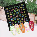 24 Pcs Colorful Fluorescence 3D Nail Art Stickers Set Flowers Slider For Girls Floral French Leaves Butterfly Foil Adhesive Decal Polish