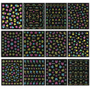 24 Pcs Colorful Fluorescence 3D Nail Art Stickers Set Flowers Slider For Girls Floral French Leaves Butterfly Foil Adhesive Decal Polish