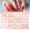Valentines Day Nail Art Stickers | 3D Valentine's Day Nail Decals Love Heart Lips Romantic Couples Nail Stickers For Women Girls Kids, Nail