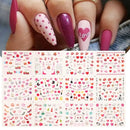 Valentines Day Nail Art Stickers | 3D Valentine's Day Nail Decals Love Heart Lips Romantic Couples Nail Stickers For Women Girls Kids, Nail