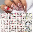 Valentines Day Nail Art Stickers | 3D Valentine's Day Nail Decals Love Heart Lips Romantic Couples Nail Stickers For Women Girls Kids, Nail