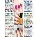 18 Sheets Butterfly Nail Art Stickers Decals | 3D Holographic Self-Adhesive Nail Decals | Colorful Laser Butterfly Nail Stickers  Butterfly