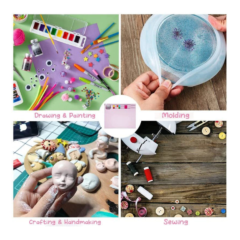 Silicone Art Mat, 20 X 16 Inch Silicone Craft Mat For Resin Casting, Silicone  Painting Mat With Cup
