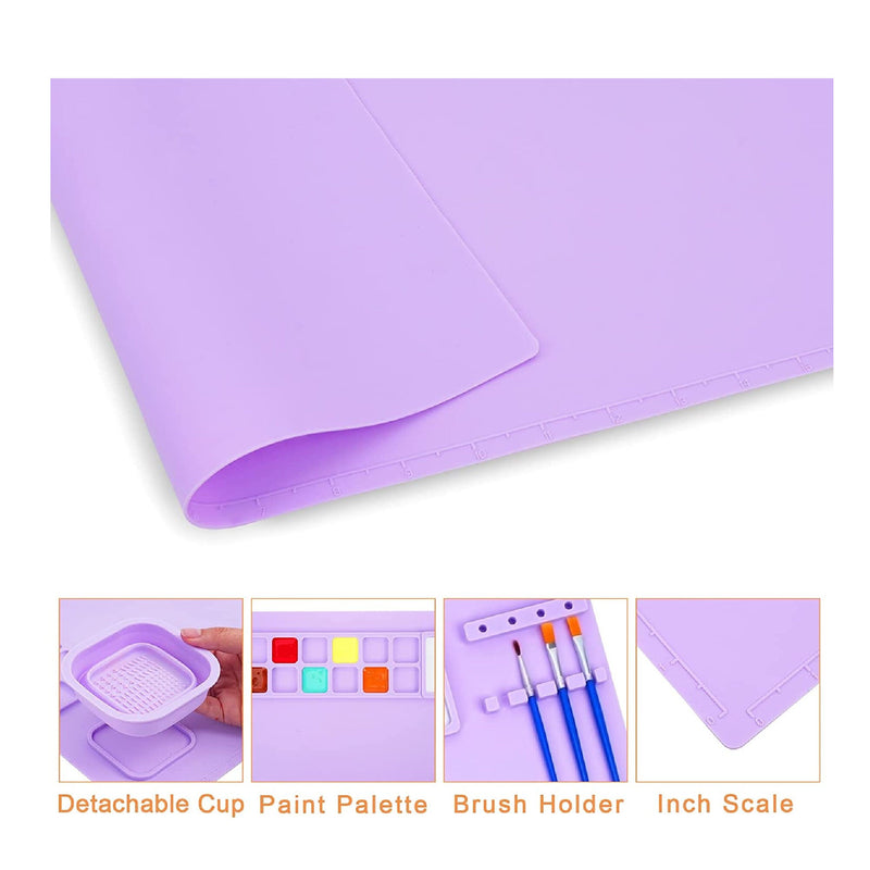 Silicone Craft Mat Silicone Painting Sheet Palette Cup Tool Holder