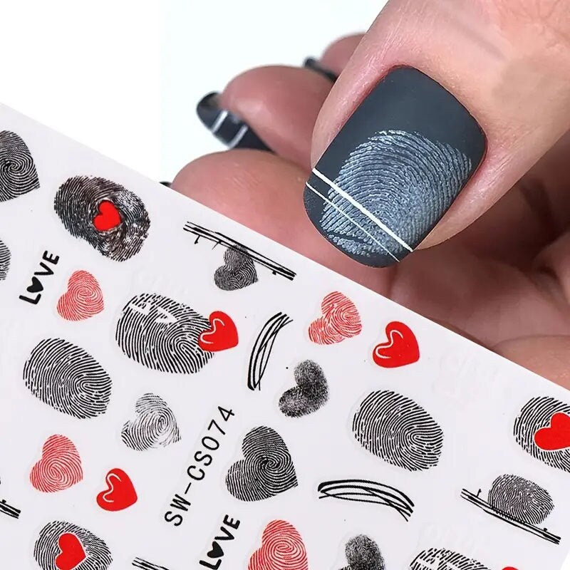 Valentine's Day Nail Art Stickers Decals | 3D Self-Adhesive Exquisite Fashion Love Design Nail Decals | Romantic Cute Valentine's Day Nail