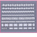 Nail Art Stickers | Embossed Stereoscopic Lace Baroque Nail Decals | Self-Adhesive White Engraved Nail Stickers