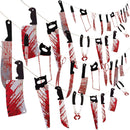 Moon Boat 4 Sets Bloody Garland Banner | Halloween Zombie Vampire Party Decorations Supplies