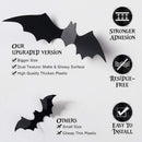 Coogam 60PCS Halloween Bats Decoration | 4 Different Sizes Realistic PVC Black 3D Scary Bat Sticker | Party Supplies Halloween