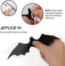 Coogam 60PCS Halloween Bats Decoration | 4 Different Sizes Realistic PVC Black 3D Scary Bat Sticker | Party Supplies Halloween