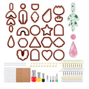 KEOOID Clay Cutters for Polymer Clay Jewelry | Plastic Polymer Clay Earring Cutters | Color Red