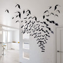 Coogam 60PCS Halloween Bats Decoration | 4 Different Sizes Realistic PVC Black 3D Scary Bat Sticker | Party Supplies Halloween