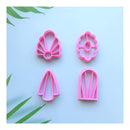 CHENRUI Set of 4 Polymer Clay Cutters with Embossed Stamps | Polymer Clay Cutter For Art Deco Earrings