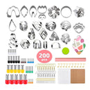 200 Shape Polymer Clay Cutter Set | 49 Shapes Clean Cut Clay Cutters With Hooks For Earring Cards