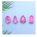 CHENRUI Set of 4 Polymer Clay Cutters with Embossed Stamps | Polymer Clay Cutter For Art Deco Earrings