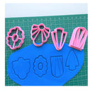 CHENRUI Set of 4 Polymer Clay Cutters with Embossed Stamps | Polymer Clay Cutter For Art Deco Earrings