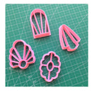 CHENRUI Set of 4 Polymer Clay Cutters with Embossed Stamps | Polymer Clay Cutter For Art Deco Earrings