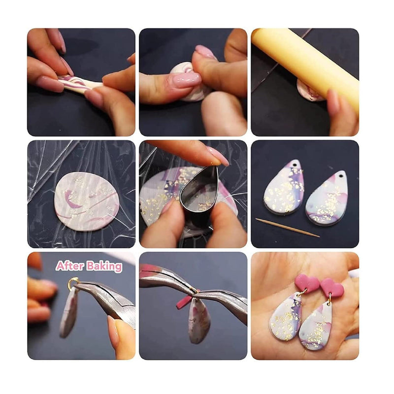 27 Polymer Clay Cutters | 12 Stainless Steel Shapes | Cutting Tools | Earring Card Molds