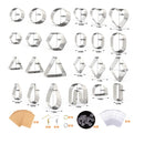 BABORUI Polymer Clay Cutters 24 Shapes Clay Earring Cutters with Cards and Earring Hooks
