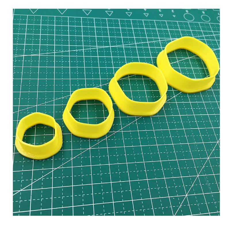 Set of 4 Organic Circle Shaped Clay Cutters | Cookie Cutter | 3D Polymer Clay Cutter Set