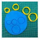 Set of 4 Organic Circle Shaped Clay Cutters | Cookie Cutter | 3D Polymer Clay Cutter Set