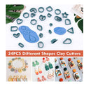 Polymer Clay Cutters | Set of 162 Plastic Clay Earring Cutters | 24 Clay Cutter Shapes With Earring Accessories