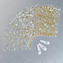 16 Pcs Nail Stickers Bronzing White Small Flower Nail Decals Adhesive Glue-free Nail Decals