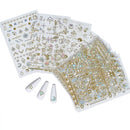 16 Pcs Nail Stickers Bronzing White Small Flower Nail Decals Adhesive Glue-free Nail Decals