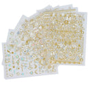 16 Pcs Nail Stickers Bronzing White Small Flower Nail Decals Adhesive Glue-free Nail Decals