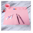 LUTER Silicone Painting Mat For Crafts | 16.5 x 14.6 Inches | Non-Stick Craft Mat With Collapsible Paint Brush Cleaner