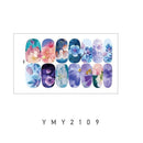 6 Sheets Vivid Color Full Wrap Nail Polish Stickers Self Adhesive Nail Decal Strips With Nail Glue For Women Girls DIY Nail Craft