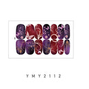 6 Sheets Vivid Color Full Wrap Nail Polish Stickers Self Adhesive Nail Decal Strips With Nail Glue For Women Girls DIY Nail Craft