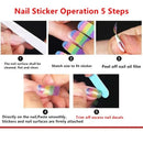 6 Sheets Vivid Color Full Wrap Nail Polish Stickers Self Adhesive Nail Decal Strips With Nail Glue For Women Girls DIY Nail Craft