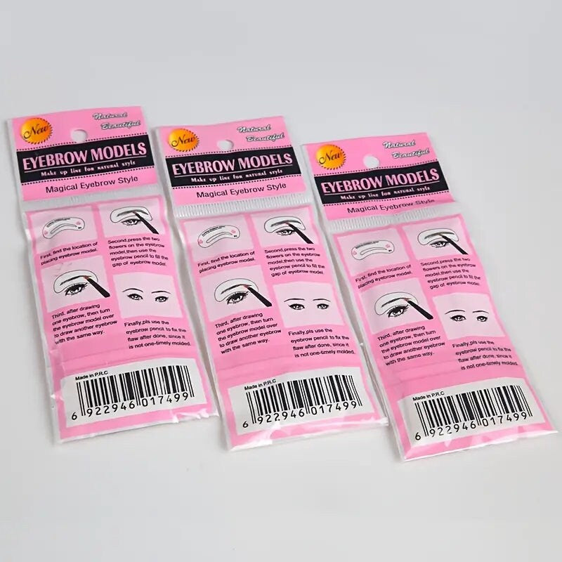 10Pcs Precisely Position Eyebrow Stencils | Attach Tightly | Professional Portable Eyebrow Shaping Stencils