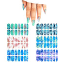 6 Sheets Full Wrap Nail Polish Stickers Self Adhesive Gradient Marble Color Nail Decal Strips For Women Girls DIY Nail Craft