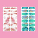 6 Sheets Full Wrap Nail Polish Stickers Self Adhesive Gradient Marble Color Nail Decal Strips For Women Girls DIY Nail Craft