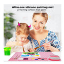 Silicone Craft Mat | 20" x 16" Silicone Painting Mat | Non-Stick Silicone Mat For Resin Casting With Cleaning Cup