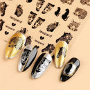 2 Pcs Nail Stickers With Zebra Black Leopard Animal Nail Design Nail Slider Stickers
