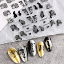 2 Pcs Nail Stickers With Zebra Black Leopard Animal Nail Design Nail Slider Stickers