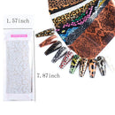 10 Sheets Leopard Nail Foils For Nail Art Designer Nail Art Decoration Glue Transfer Nail Foils Leopard Snake Laser Gold Manicure Tips
